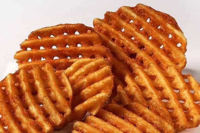 Waffle Fries with Cheese.